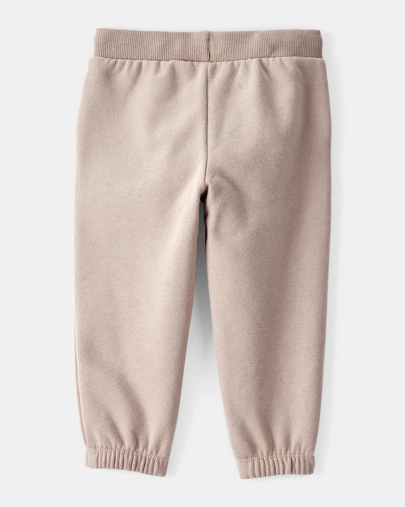 Baby Girl Cotton Joggers - Brown