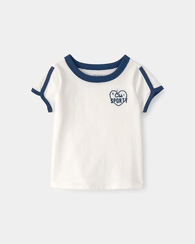 Baby Girl 'Club Sporty' Top - Ivory