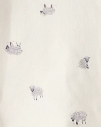 Baby Girl 4-Pack Sheep Print Long-Sleeve Multipack Bodysuits - Black/White