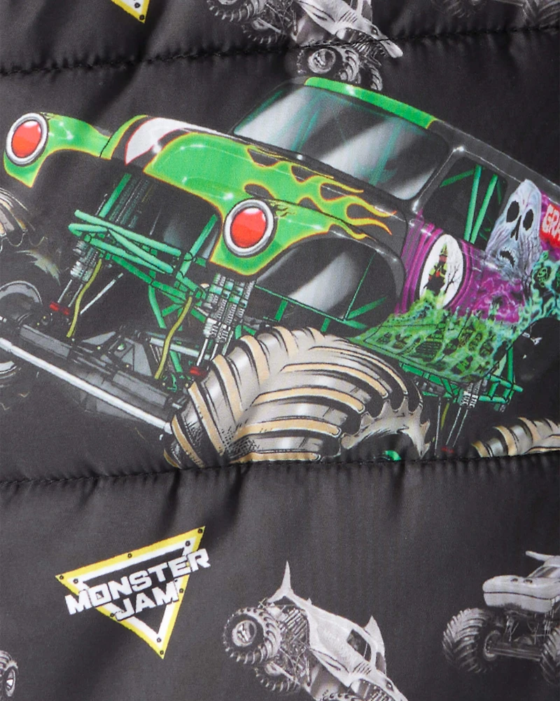Boys Monster Jam™ Grave Digger Hooded Heavyweight Jacket - Black