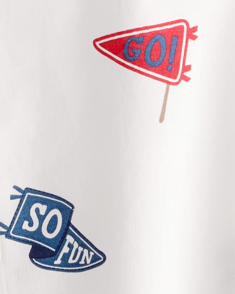 Baby Boy Bear Cotton Long-Sleeve Button-Down Shirt