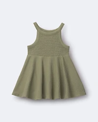 Toddler Girl Smocked Peplum Top - Olive
