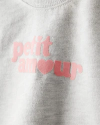 Baby Girl 3-Piece 'Petit Amour' Polka Dot Cardigan Outfit Set - Pink