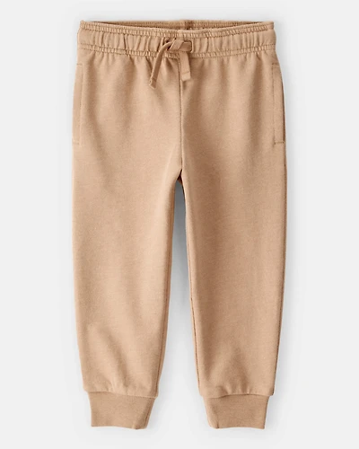 Toddler Boy Construction French Terry Jogger - Tan