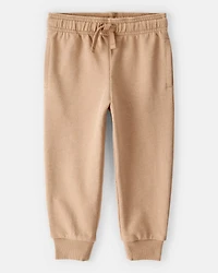 Toddler Boy Construction French Terry Jogger - Tan