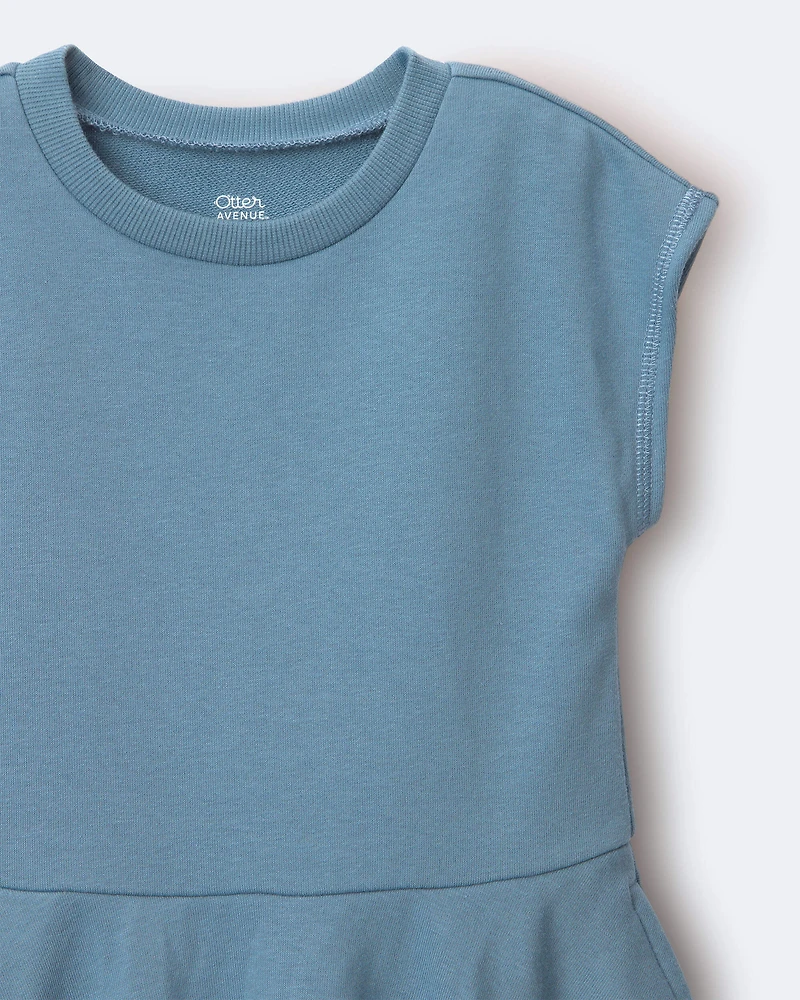 Toddler Girl French Terry Drop-Waist Dress - Teal