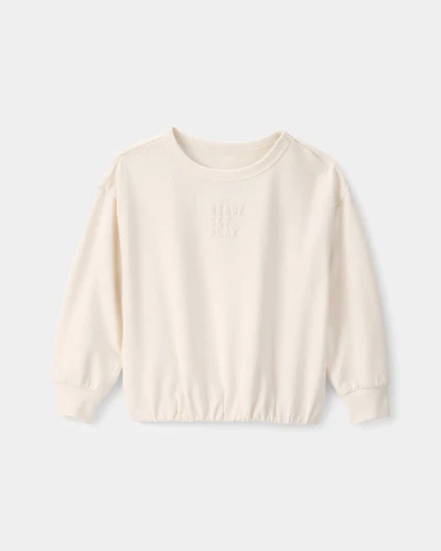 Toddler Girl 'Ready Set Play' French Terry Pullover Sweatshirt - Ivory