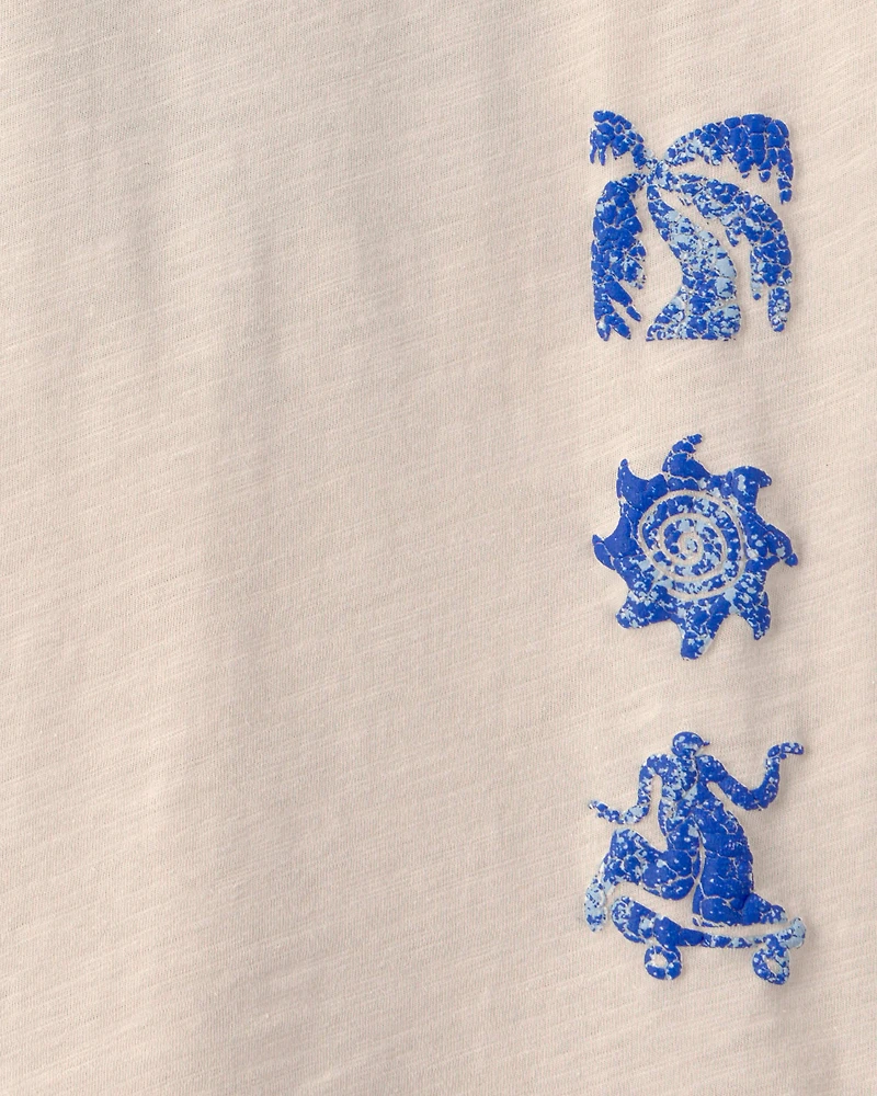 Boys Beachside Skater Graphic Tee - Tan