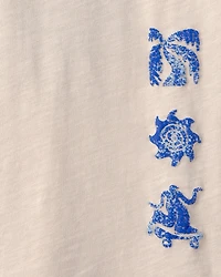 Boys Beachside Skater Graphic Tee - Tan