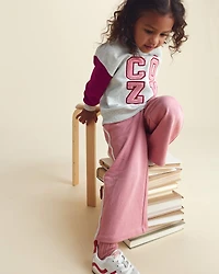 Girls Toddler Girl French Terry Wide-Leg Pants - Pink