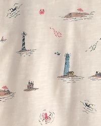 Baby 2-Piece Organic Cotton Shortall Set Coastal Vacation