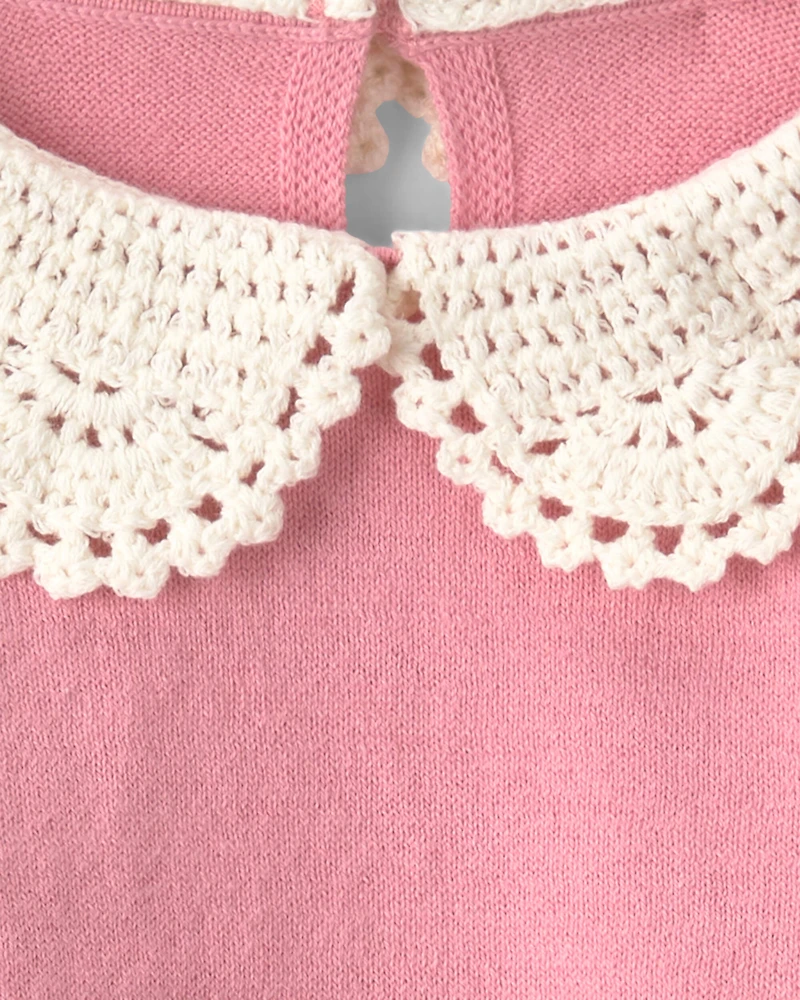 Baby Girl 2-Piece Long-Sleeve Sweater Top & Pant Set - Pink