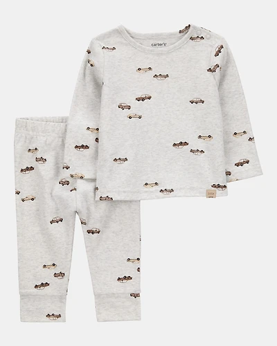 Baby 2-Piece Car Print Long-Sleeve Tee & Pant Set