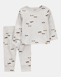 Baby 2-Piece Car Print Long-Sleeve Tee & Pant Set