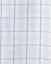 Girls Plaid Smocked Jumpsuit - Blue