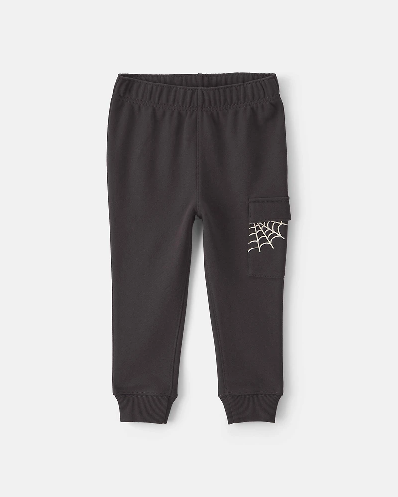 Baby Boy 2-Piece 'Boo Yeah' Halloween French Terry Top & Pant Set - Grey/Black