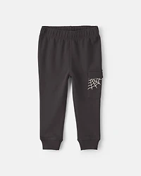 Baby Boy 2-Piece 'Boo Yeah' Halloween French Terry Top & Pant Set - Grey/Black