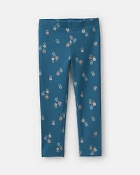 Toddler Girl Floral Pull-On Stretch Leggings - Blue