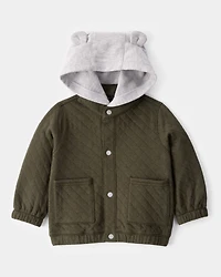 Baby Quilted Snap-Up Hoodie