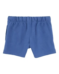 Baby Pull-On French Terry Shorts - Blue