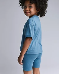 Toddler Girl Brooklyn Bike Shorts - Blue