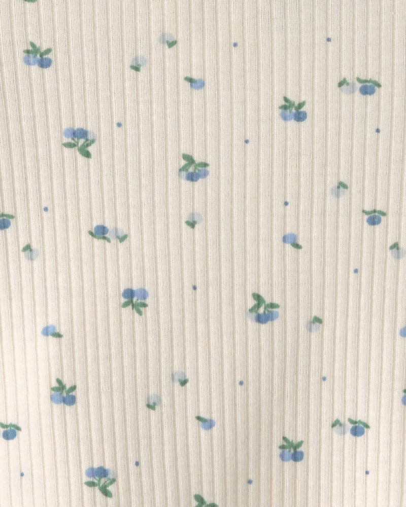 Baby Girl 2-Piece Blueberry Short-Sleeve Top & Pant Set