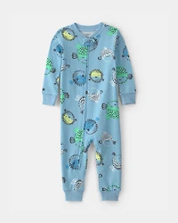 Toddler Boy Pufferfish 100% Cotton 1-Piece Pyjama - Blue