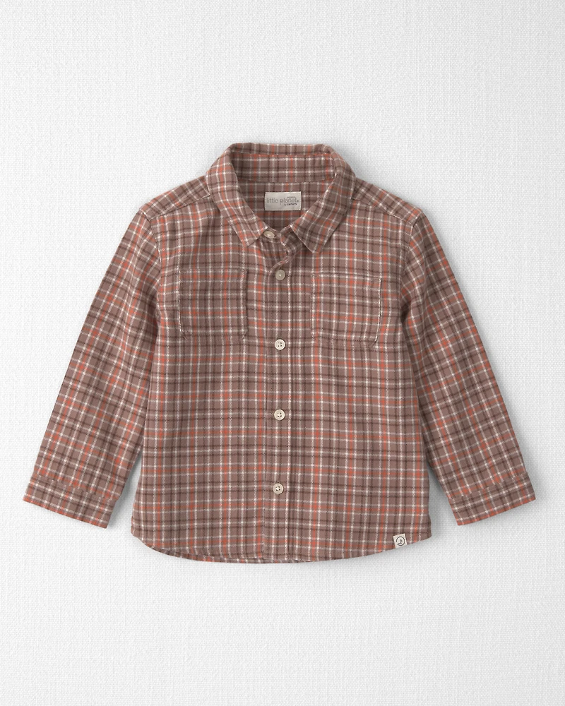 Toddler Boy Organic Cotton Flannel Button-Down Shirt