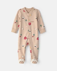 Baby Farm 100% Cotton 2-Way Zip Sleeper - Beige