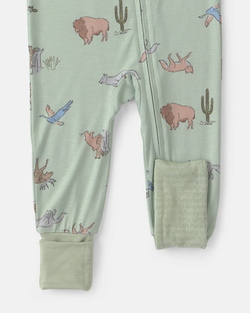 Baby Boy 1-Piece Animals PurelySoft™ Snug Fit Pyjama - Green