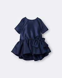 Toddler Girl Drop Waist Short-Sleeve Dress - Navy