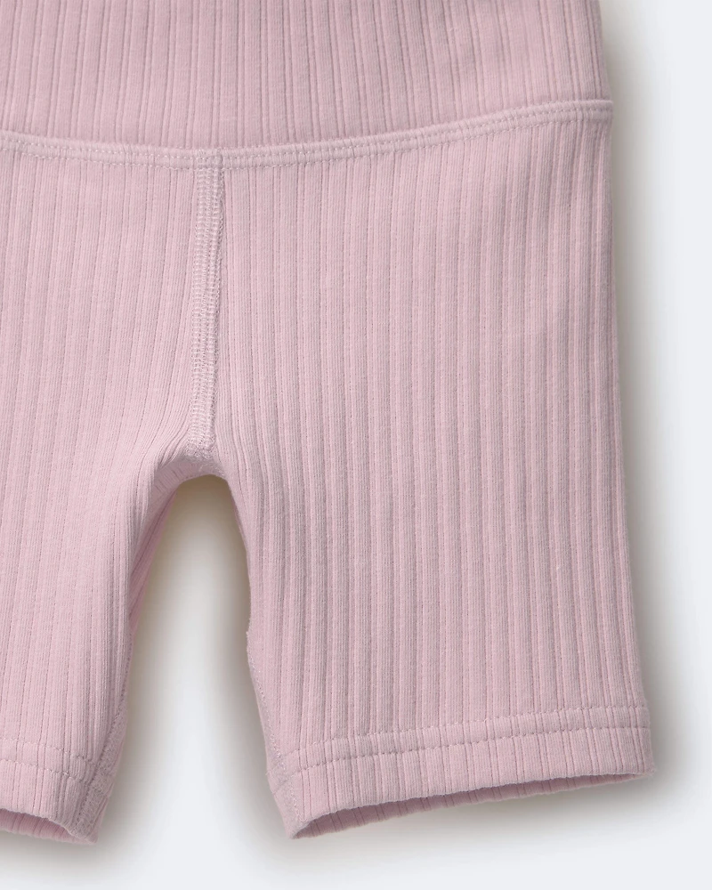 Toddler Girl Brooklyn Bike Shorts - Rose