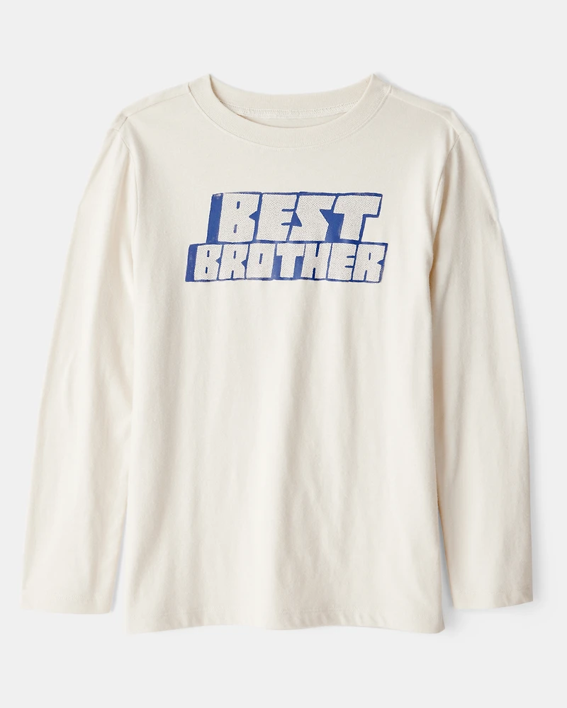 Boys Best Brother Long-Sleeve Graphic Tee - White
