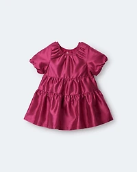 Toddler Girl Puff Sleeve Short-Sleeve Dress - Pink
