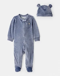 Baby Boy 2-Piece DreamPlush Long-Sleeve Snug Fit Sleeper - Blue