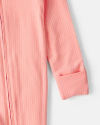 Baby Girl PurelySoft™ 2-Way Zip Sleeper - Coral