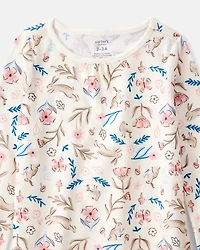 Girls 2-Pack Floral Bunnies Nightgowns