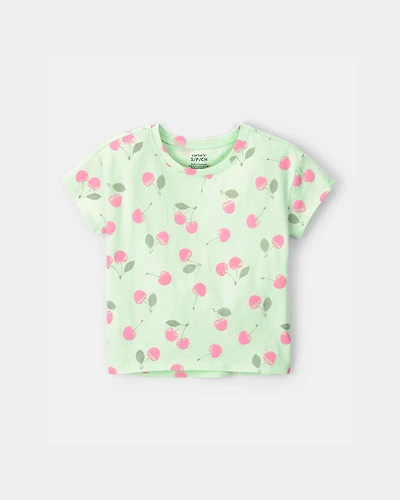 Girls Cherry Top - Green