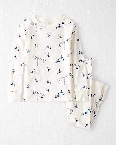 Toddler Organic Cotton Pyjamas Snowy Slopes Print