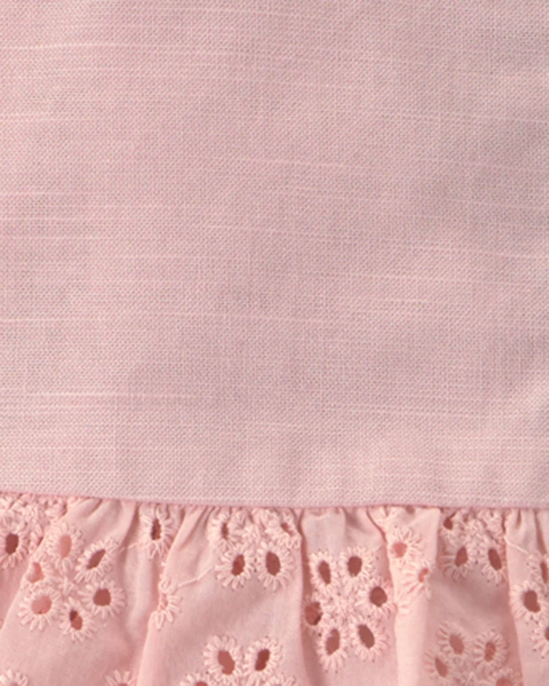 Baby Girl 2-Piece Eyelet Top & Skort Set - Pink