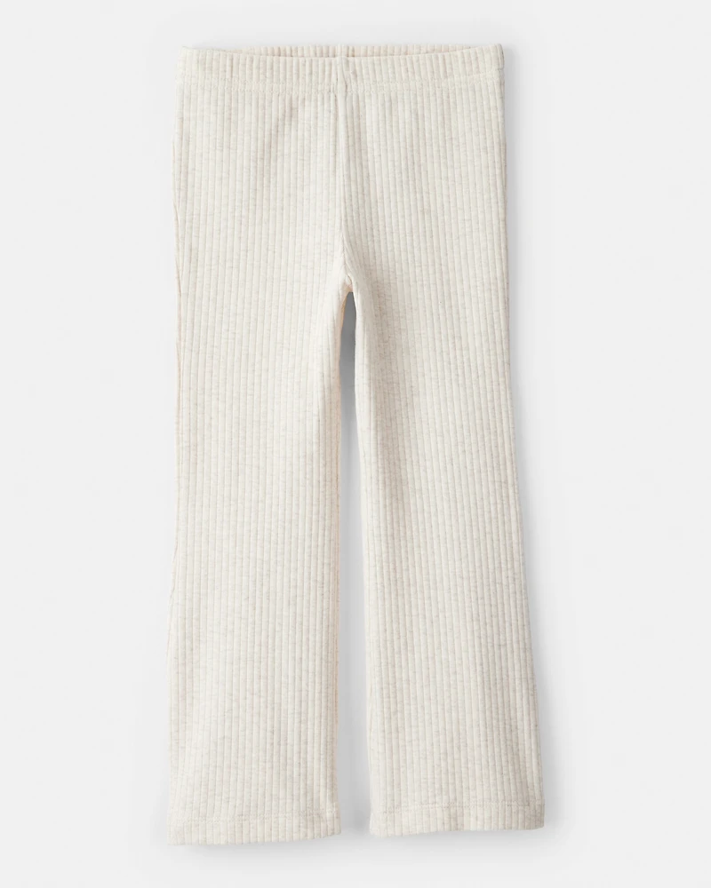 Toddler Girl Fairisle Pullover & Rib Pant Set - Cream