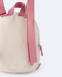 Toddler Heart Sherpa Backpack - Cream/Pink