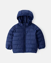 Toddler Boy Midweight Packable Puffer - Navy Blue