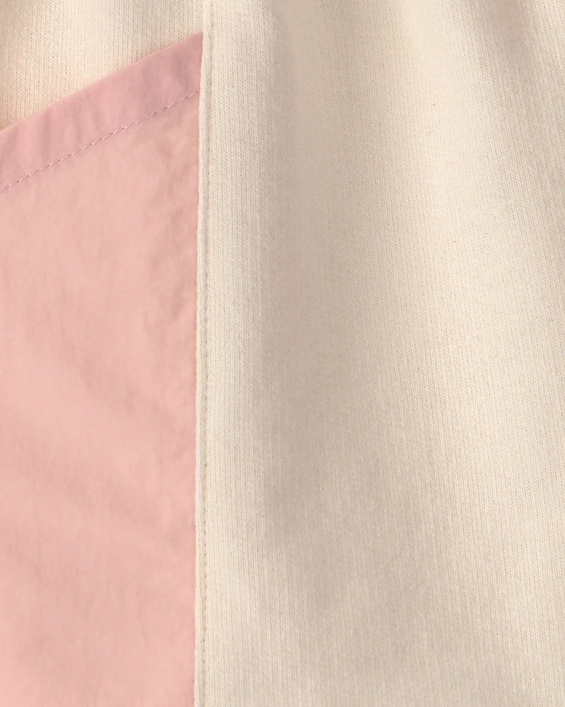 Toddler Girl French Terry Shorts - Pink/Ivory
