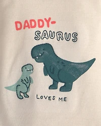 Baby Boy 2-Piece 'Daddy-saurus Loves Me' Long-Sleeve Bodysuit & Pant Set - Green/Cream