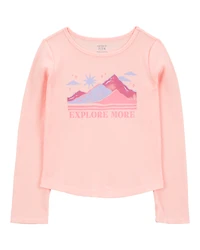 Kid Waffle Knit Long-Sleeve Tee - Pink