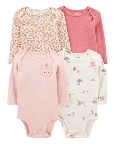 Baby Girl 4-Pack Original Long-Sleeve Bodysuits