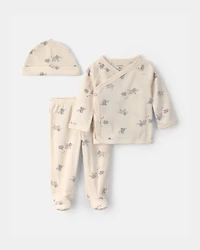 Baby 3-Piece Elephant Top & Pant Set - Ivory