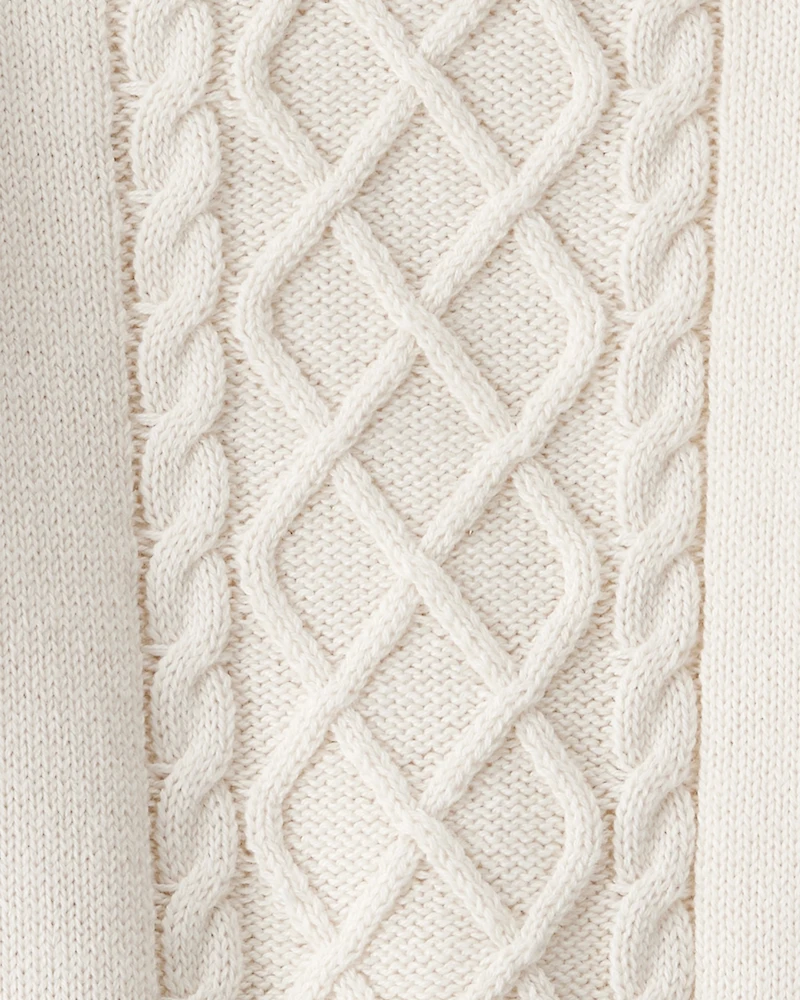 Baby Girl 3-Piece Cableknit Long-Sleeve Top & Skirt Set - Cream