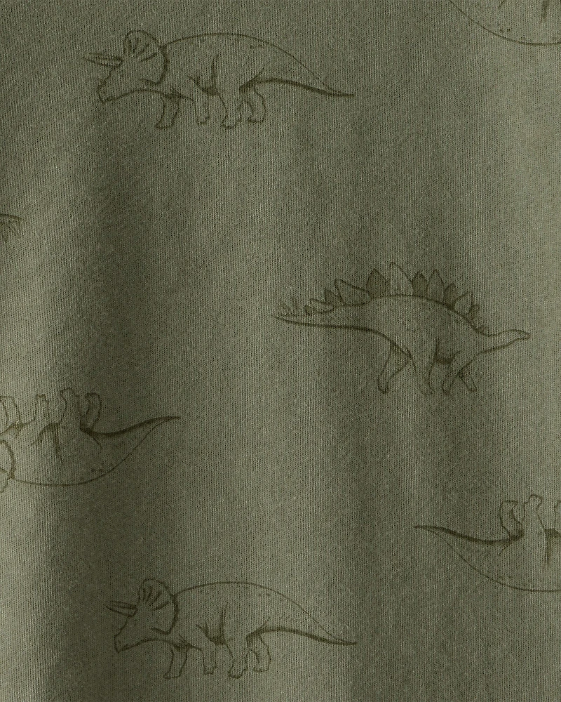 Baby Boy Dinosaur Print Long-Sleeve Tee - Green